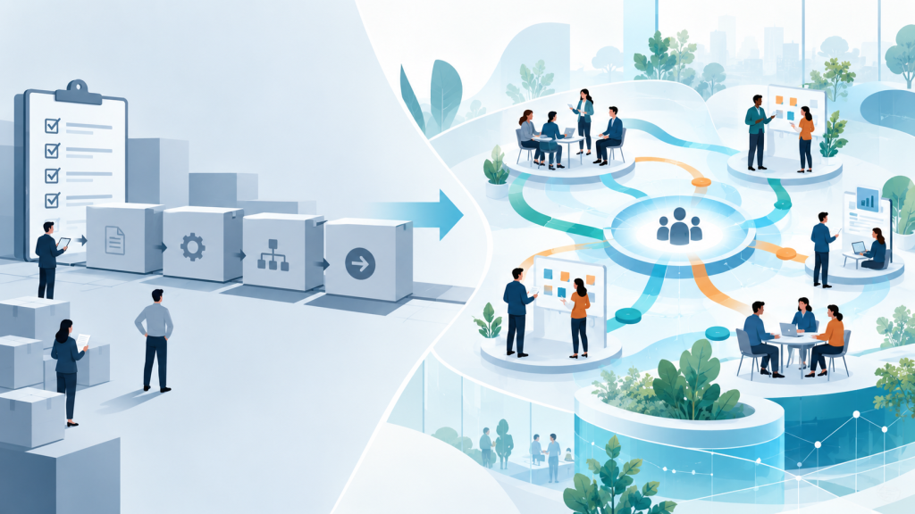 Agile Transformation: Vom starren Rollout zum vernetzten Organisationssystem