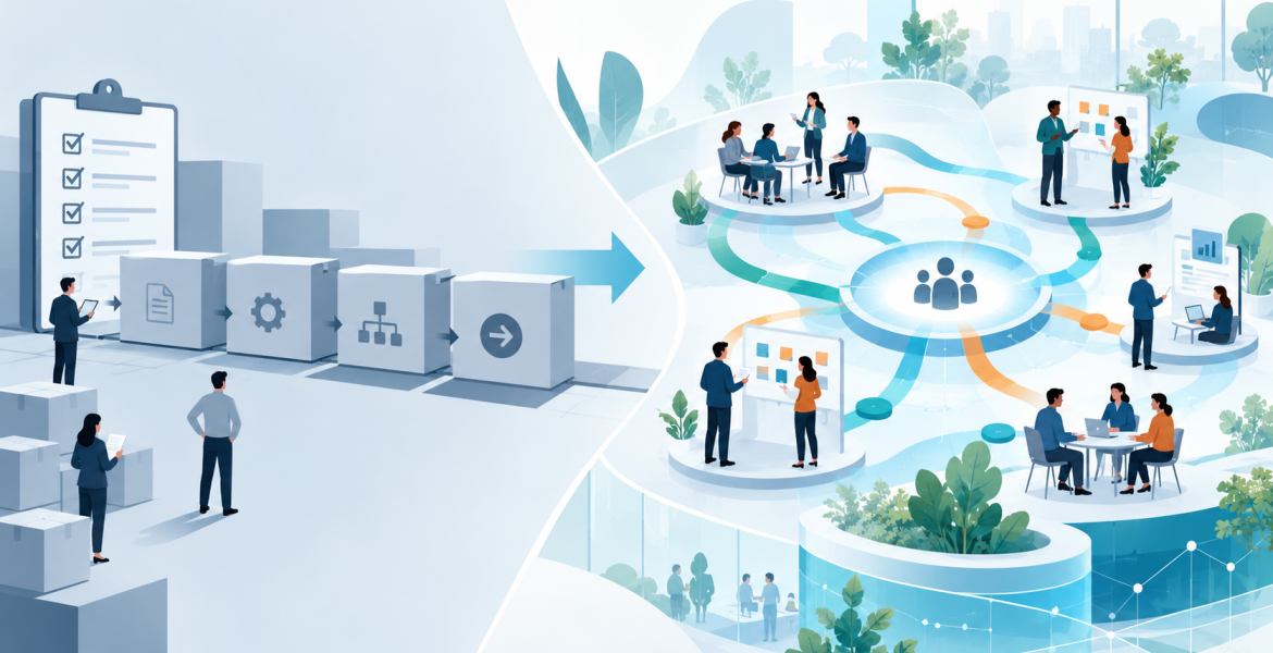Agile Transformation: Vom starren Rollout zum vernetzten Organisationssystem