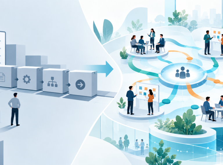 Vom starren Rollout zum vernetzten System Agile Transformation: Vom starren Rollout zum vernetzten Organisationssystem